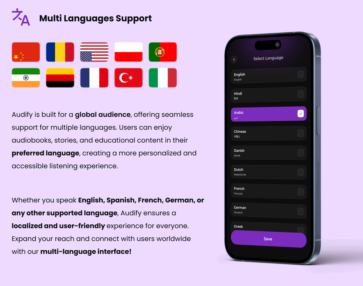 Multi Languages Support